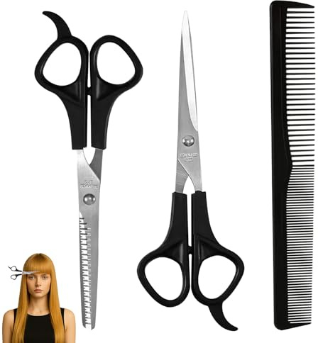 BOULESENM Ciseaux Coiffure Desepaissir, Ciseaux De Coiffure Professionnels, Ciséaux Pour Cheveux Barbier Amincissants Coupe de Ensemble en Acier Inoxydable avec Peigne pour Bricolag Domicile