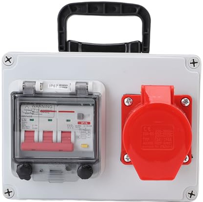 WALFRONT Portable Industrial Outlet Carrying Box 200x150x100mm Generators Electrical Socket Breaker Distribution Box for Construction Site Workshop