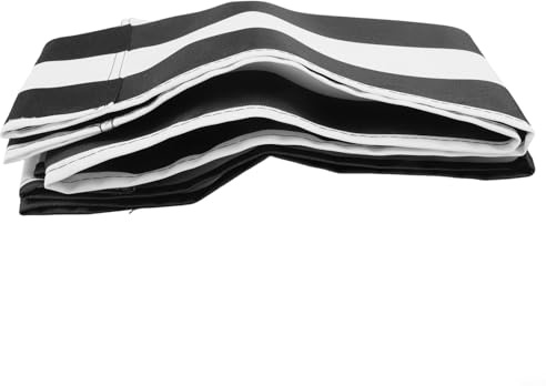 Zilimontt Strandliege Ersatztuch Polyester Stoff 120 x 45 cm Schwarz und Weiß doppelseitig wasserabweisend für Liegestühle, Picknickstühle und Angelstühle (2 Stück)