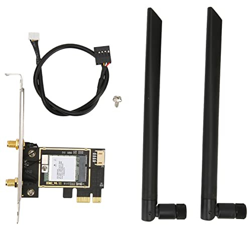 Tarjeta PCIe WiFi 6E 2,4G/5G/6Ghz hasta 2400Mbps antena Dual tarjeta de red MU MIMO PCIe para chasis de escritorio Win10/11
