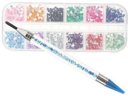 Sewroro Stylo à Dessin Diamant Outil de Peinture en Plastique et Métal Multifonction avec Boîte de Pierres Brillantes pour Perles pour Décoration de Cartes et Verres