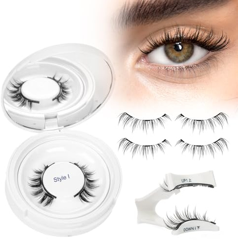 Higu clace Faux-Cils-Magnetique,cils magnétiques aspect naturel, cils magnétiques avec applicateur(STYLE-I)