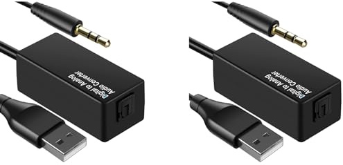 Buhdjfnke 2X 192KHz Digital to Analog Audio Converter, Digital Optical Toslink to Analog 3.5mm Jack Audio Cable Adapter