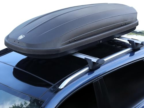 Garvee Rooftop Cargo Box Carrier, Dual-Side Opening Roof Mount Travel Luggage Storage Capacity, 165Lbs Weight Capacity with Secure Straps&Keys, Vehicle Hard-Shell Carriers,Black(12 Cubic)