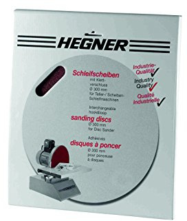 Hegner Schleifscheiben für Holz, D. 300 mm mit Klettverschluss, Korn 120 für HSM 300 / WSM 300 / HSM 300S, 5-Stück, 6420004
