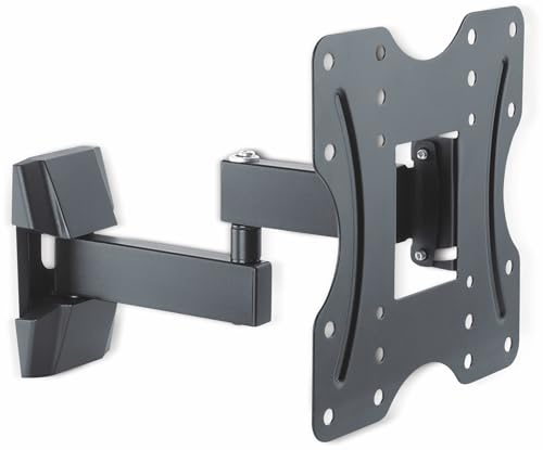 PureMounts PM-FM10-200 Väggfäste för TV-enheter med mått 58-107 cm (23-42 tum), lutning: -10° till 3°, svängbar monterad, max. Vikt som stöds: 25 kg, VESA 200 x 200, svart