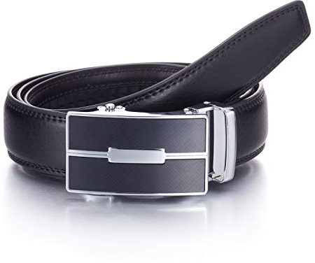 YEHMAN Ceinture sans trou en cuir avec boucle automatique à crémaillère 3 cm Homme