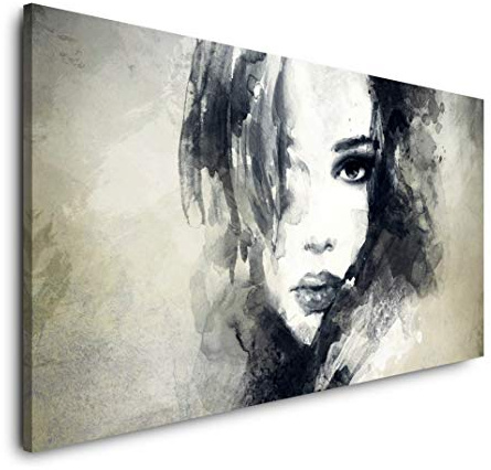 Frauen Gesicht 120x 60cm Panorama Leinwand Bild XXL Format Wandbilder Wohnzimmer Wohnung Deko Kunstdrucke