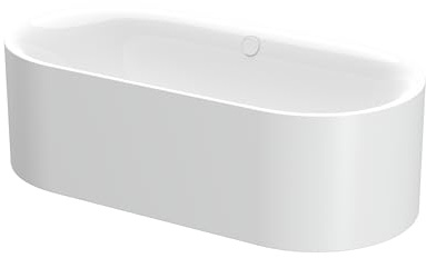 Bette Lux Oval Silhouette Badewanne freistehend, 190 x 90 x 45 cm, 2 Rückenschrägen, 3467CFXXS, Farbe: Weiß - 3467-000CFXXS