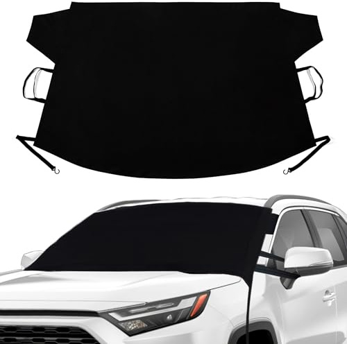 Magnelex Windshield Snow Cover for Ice, Frost & Snow Removal - Waterproof 600D Oxford Fabric for Any Weather, Fits Truck Van and SUV Perfect Winter Car Accessories for Wiper & Protection