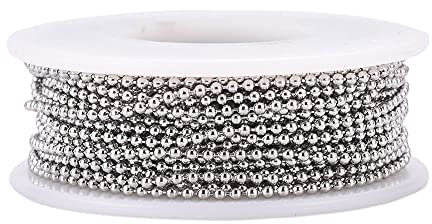 Cheriswely, catena a sfera da 1,5 mm, in acciaio inox, con rocchetto, per gioielli ciechi, collane e bracciali