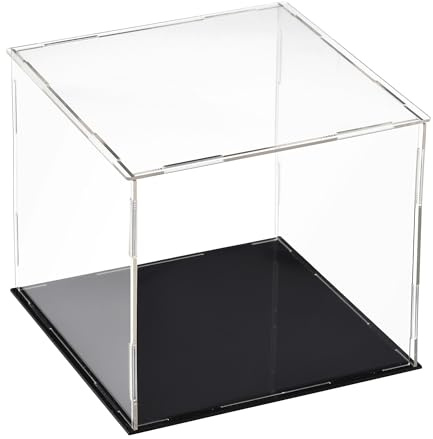 sourcing map Acryl Klar Vitrine Box Staubdichter Schutz 25x25x25cm | Würfel Sammlerstück Ausstellungsbox