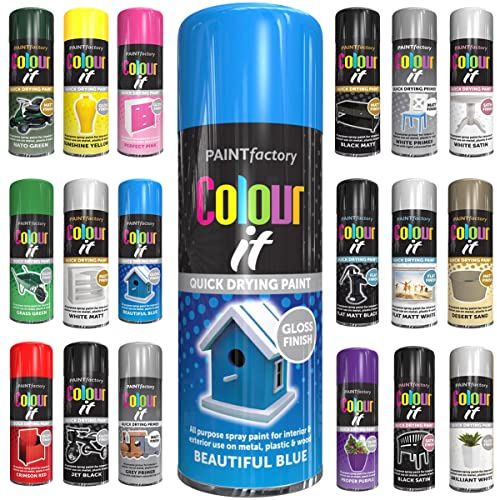 Classic Signature - 1 x All Purpose Beautiful Blue Aerosol Spray Paint 250ml Quick Drying Spray,Fast Dry and Excellent Coverage for Wood, Metal, Plastic and more