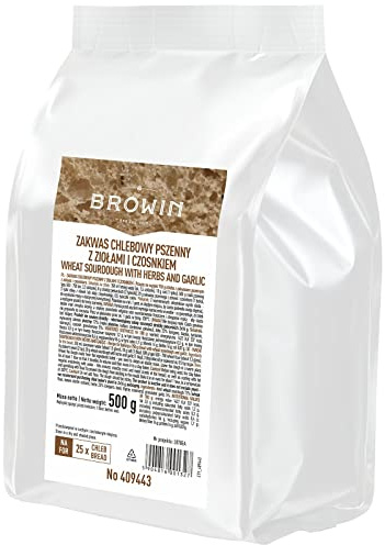 Browin 409443 Wheat Leaven for Bread, with Herbs and Garlic, 500 g Packaging of Malt for Baking Homemade Bread in The Oven or Machine, Powder