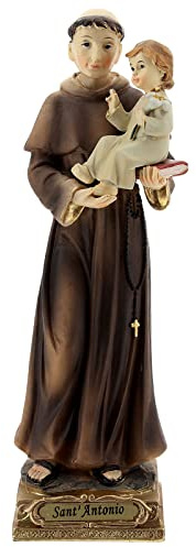 Holyart Statue in resina e PVC: Sant'Antonio da Padova gigli Bambino statua resina 22 cm