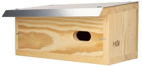Nistkasten - Einzelner Klassischer Mauerseglerkasten Zur Aufputzmontage PREMIUM MKW - Stabiler nisthaus für Wildvögel und Gartenvögel - aus Nadelholz - Wetterfest langlebig für draußen mit Einflugloch