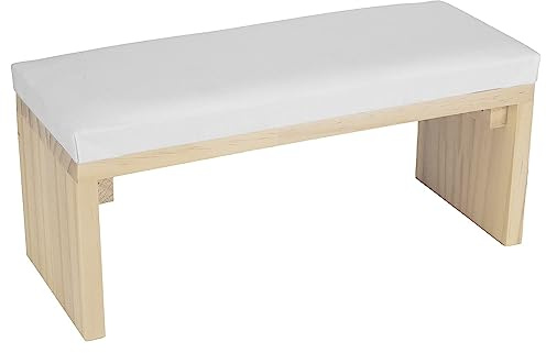 Wakects - Manikürekissen aus Holz + Kunstleder für Fingernägel (30 x 12 x 13 cm), weiß