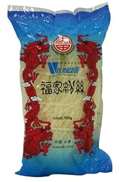Fideos de Cristal Muy Finfos 500 g de guisante y harina de mungo para cocina asiática sopas wok ensaladas y topping crujiente