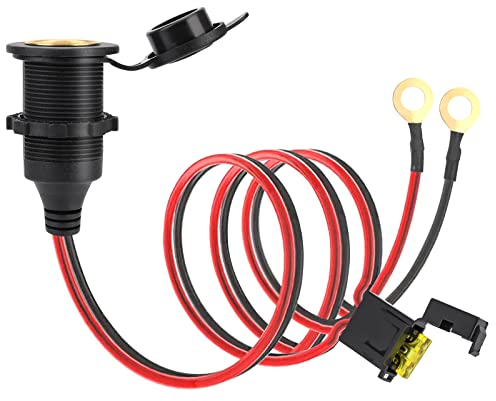 Dongge 2 m de alto rendimiento para encendedor de cigarrillos, resistente al agua, 12 V/24 V CC, para barco, moto, coche, 2,5 mm², cable de conexión 20 A