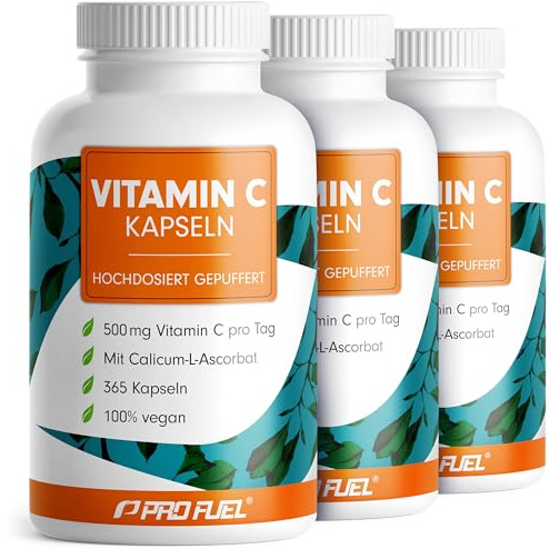 Vitamin C hochdosiert - 1095 Kapseln - 500 mg Vitamin C gepuffert - hochwertiges Calcium-Ascorbat optimal hochdosiert - laborgeprüft mit Zertifikat - 100% vegan