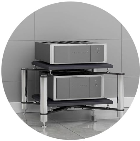Ljudskåp Hifi-ställ Av-hylla 1/2-vånings Mdf Tv-ställ - Robust Skivspelaresställning Med Skrivarutrymme - Multifunktionell Möbel För Hemunderhållning Mediaenhet(Size:70 * 70 * 50cm(2Tier),Color:Vit)