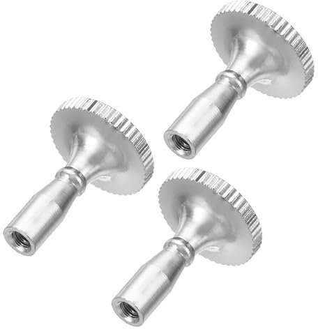 sourcing map Lamp Turn Switch Knob On/Off Replacement Twist Knobs Extension 20mm Length for Lamp Socket, Silver Tone Pack of 3