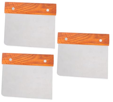 MAGICLULU 1 Satz 3 Stk Mehlschaber aus Edelstahl Flachschaber Teigschneider Essenskratzer Gebäckschaber aus Edelstahl Küchenwerkzeug Bankhacker Rostfreier Stahl Cutter Holz