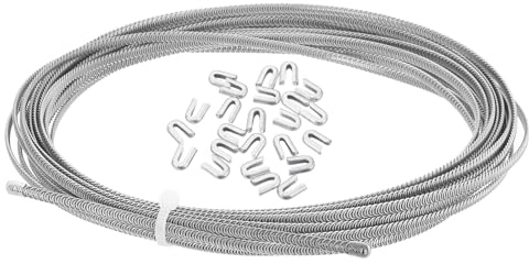 QUARKZMAN Spirale Metallico Rinforzi Corsetto 3/16 x 33FT 1 Set | Stecche In Acciaio Inox, Punte Per Stecche Pretagliate, Con 32Pz Testine A Cappuccio, Per Corsetto Abito Costumi Artigianato