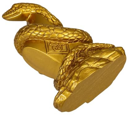 NULYLU Resin Snake Statue Realistische Schlangenfigur Aus Kunstharz Für Desktop-Dekoration Feng Shui Sammlerstück Großes Goldfarbenes Snake Ornament Für Zuhause Und Büro