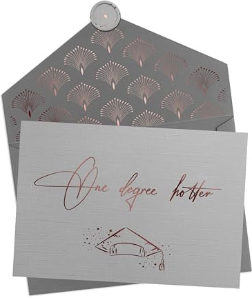 Joli Coon One degree hotter Klappkarte mit Kuvert und Wachssiegel | 350g strukturiertes Designerpapier, Roségoldveredelung, Platz für persönliche Worte, Premium-Papeterie