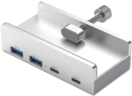 casstaly 4 puertos USB 3.2 HUB 3.2 Fuente de alimentación de aluminio USB3.2 Splitter Adaptador Clip Multi Concentrador 10G PC Accesorios Hub, A