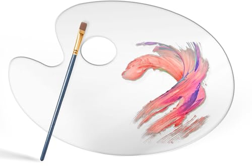 Mischpalette,1 Stück Ovale Acryl Palette,Mischpalette Schule, Malpalette, Mischen,Farbmischpalette