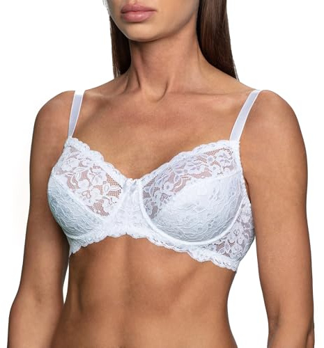 frugue Soutien Gorge avec Armature en Dentelle sans Rembourrage Minimiseur Femme