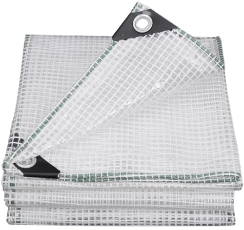 YWBXSHKD Telone Occhiellato Trasparente 2x4m, Telo Telone PVC Multiuso Occhiellato Trasparente Retinato con Occhielli per Esterno Resistente UV Tende Balconi Coperture