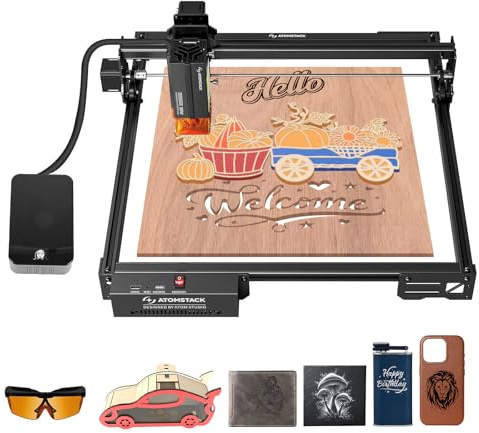 ATOMSTACK A20 PRO V2 Laser Graviermaschine 20W mit F60 Air Assist, Hochpräzises Gravieren und Schneiden für Holz, Leder, personalisierte Geschenke, DIY Laserschneider