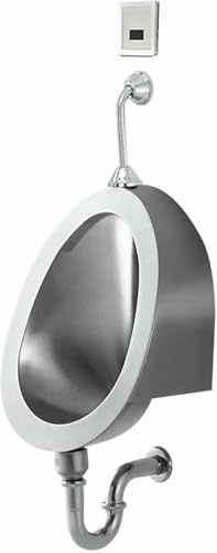 GFXYQPDNV Wall-Mounted Men's Flushing Urinal, 304 Stainless Steel Toilet Men's Urinal Troughs with Sensor Flush Valve, Male Sanitary Ware Public Toilet Urinal