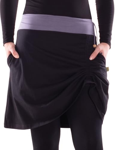 Vishes Alternative Bekleidung - Damen A-Linie Rock Baumwolle einfach mit Taschen