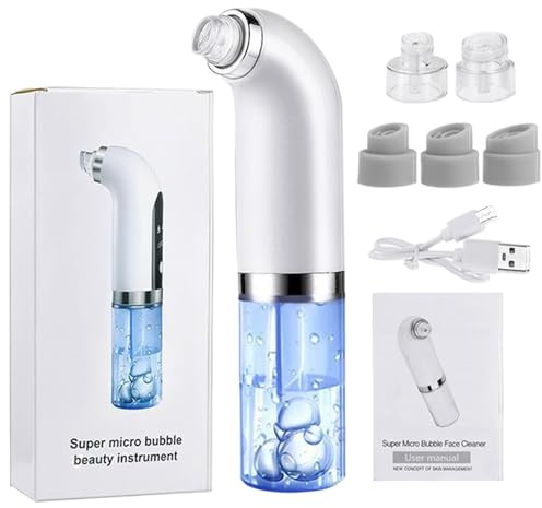 Máquina de limpieza de poros, extractor eléctrico portátil, dispositivo de burbujas avanzado, oxígeno eficaz con función de potencia ajustable, herramienta de cuidado de la piel para uso diario facial