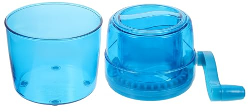 Operitacx Manual Hand Crank Ice Crusher for Home Use, Portable Blue Shaved Ice Machine Made of Sturdy Pp and Abs, Easy to Clean and Convenient to Use, for Christmas and Summer