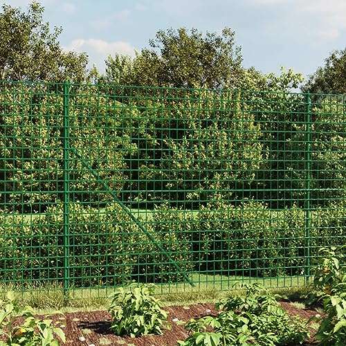 Beetzaun Gitterzaun, Maschendrahtzaun mit Bodenhülsen Grün 1,4x25 m für Blumenbeet, Hof, Tiersperre
