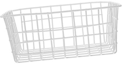 Fil Panier Blanc Rangement de Métallique en Congélateur Coffre | Conteneur de Stockage pour Fruits et Légumes, Fer Léger Alimentaire, Usage Réfrigérateur et Maison