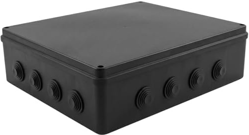 Lumonic Ytmonterad kopplingsdosa IP65 svart | Extra stor, 400x350x120mm, 16 kabelgenomföringar | Skruvat lock | Högkvalitativ PVC | Stort invändigt utrymme för toppskenor, kopplingsplintar och ställdo
