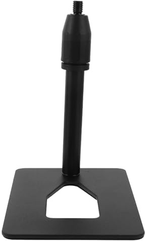 ULTECHNOVO Soporte de Micrófono de Escritorio Resistente con Base Metálica Rectangular, Construcción Sólida y Compatibilidad para Grabación Profesional