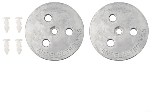 Zinc Anode Plate for Pool Skimmer Basket, Anti- & Electrolysis Protection, Salt Water Compatible, Gray Metal Fixing Disc 2.94x0.25 Inch(2PCS)