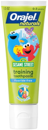 Orajel Naturals Sesame Street Kids Fluoride-Free Toothpaste, Berry, 1.5 Oz