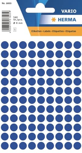 HERMA 10 x Vielzweck-Etiketten 8mm dunkelblau VE=540 Stück