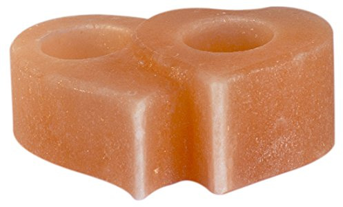 HIMALAYA SALT DREAMS - Salzkristall Teelichthalter TWIN HEART aus Punjab / Pakistan