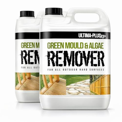 Ultima-Plus XP Patio Cleaner Green Mould and Algae Killer For All Outdoor Hard Surfaces Including Patio, Fencing & Decking 100% More Active Ingredient Than Other Brands 2 x 5 Litres
