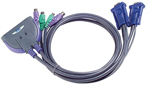 ATEN Master View CS62S KVM Switch (2-Port, PS/2, 0,9m), schwarz