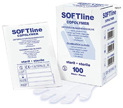 Soft Line Copolymère Gants Taille M stériles (Lot de 100).